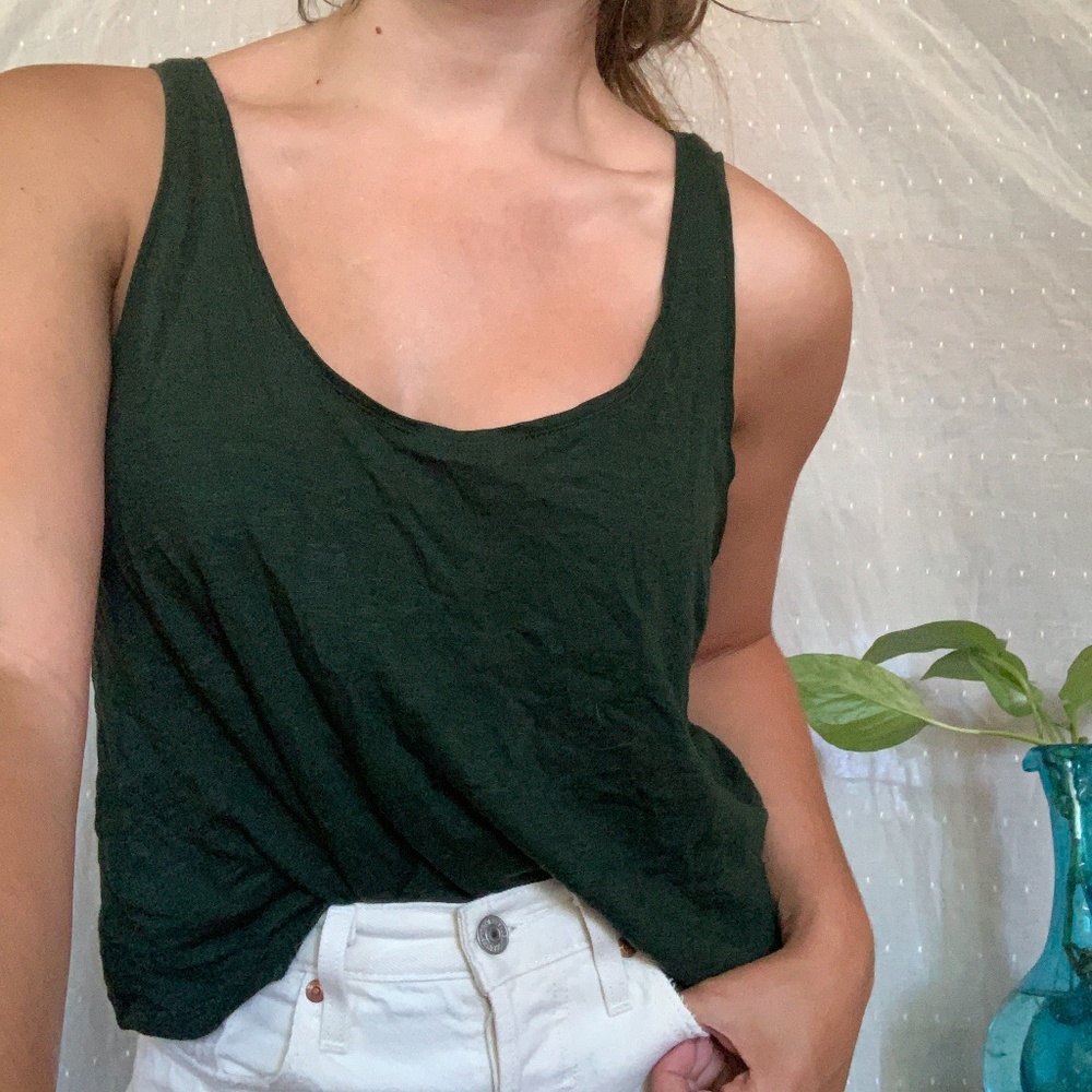 H&M forest green tank top